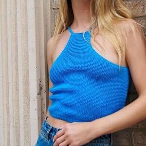 Bardot Reversible Blue Knit Tank